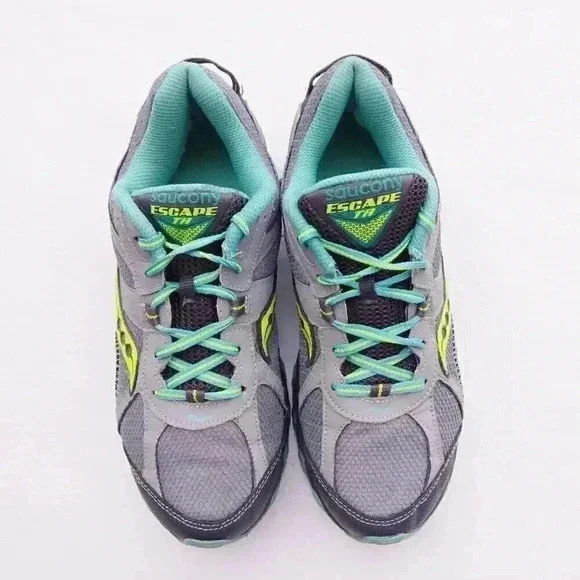 SAUCONY ESCAPE TR  Run Trail Running Hiking Shoes Gray Teal Womens Sz 9.5 - Picture 2 of 8